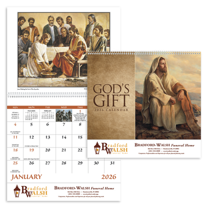 Good Value Gods Gift w Funeral PrePlanning Sheet  Spiral Calendar-7019