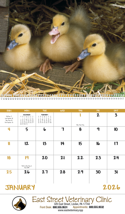 Good Value Baby Farm Animals  Spiral Calendar-7020