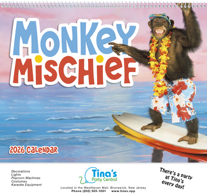 Good Value Monkey Mischief  Spiral Calendar-7033
