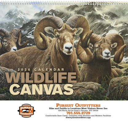 Good Value Wildlife Canvas  Spiral Calendar-7038