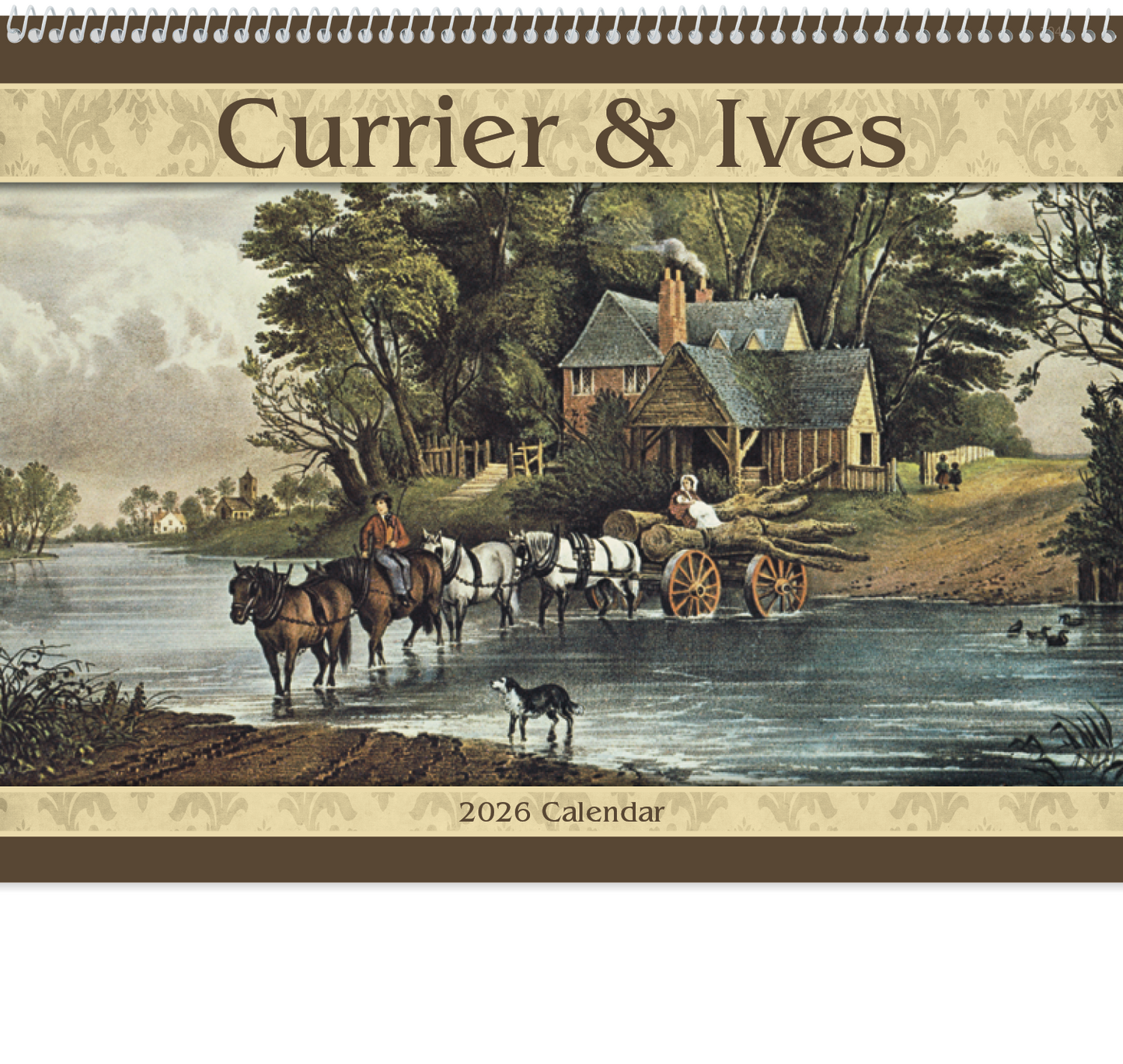 Good Value Currier  Ives  Spiral Calendar-7041