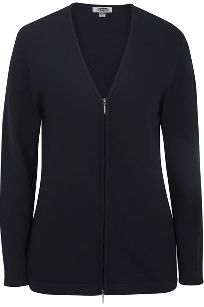 Ladies Full Zip V-Neck Cardigan Sweater - 7062