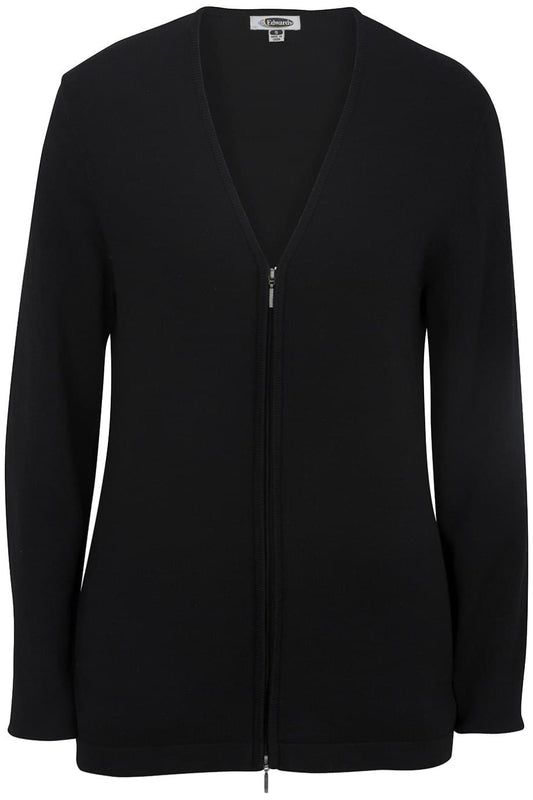 Ladies Full Zip V-Neck Cardigan Sweater - 7062