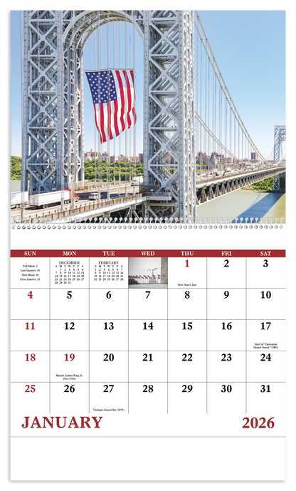 Good Value Celebrate America  Spiral Calendar-7069