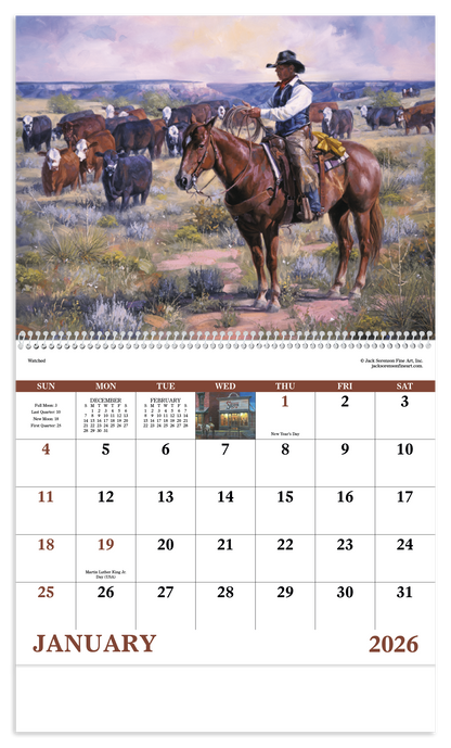 Good Value Western Frontier  Spiral Calendar-7071