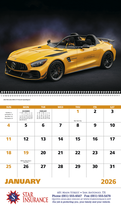 Good Value Exotic Sports Cars  Spiral Calendar-7081