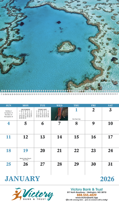 Good Value View from Above  Spiral Calendar-7084