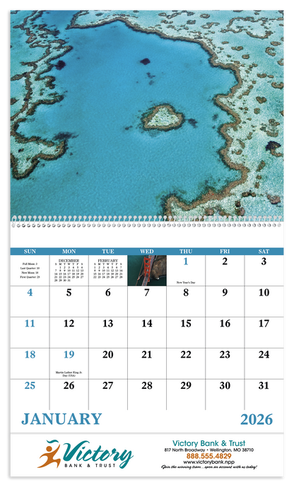 Good Value View from Above  Spiral Calendar-7084