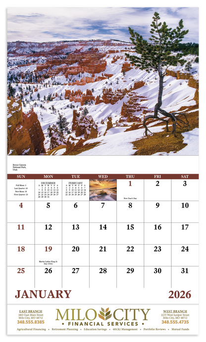 Good Value Landscapes of America  Stapled Calendar-7201