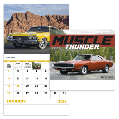Good Value Muscle Thunder  Stapled Calendar-7205