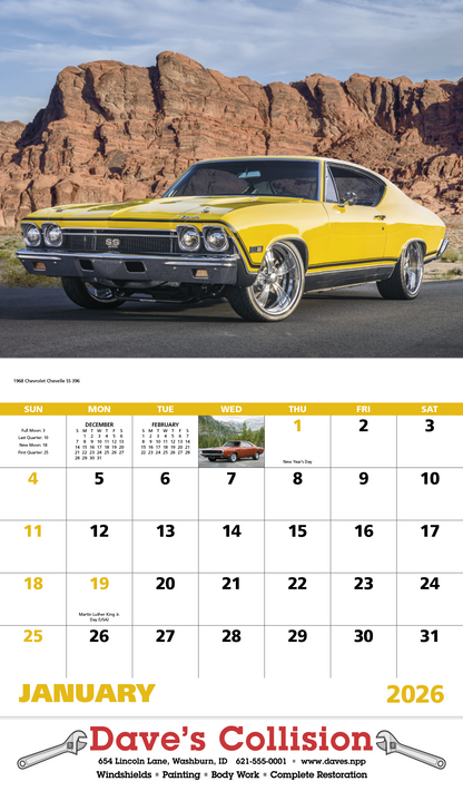 Good Value Muscle Thunder  Stapled Calendar-7205