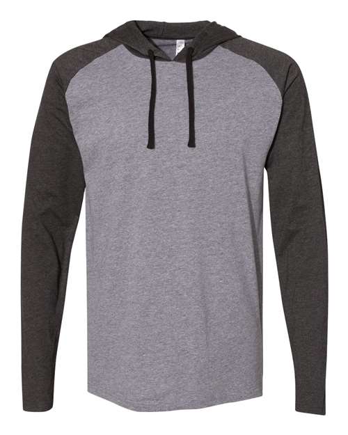 Men's Fine Jersey Hooded Long Sleeve Raglan T-Shirt