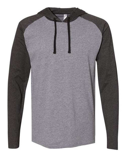 Men's Fine Jersey Hooded Long Sleeve Raglan T-Shirt