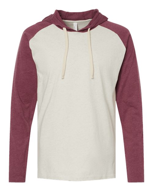 Men's Fine Jersey Hooded Long Sleeve Raglan T-Shirt