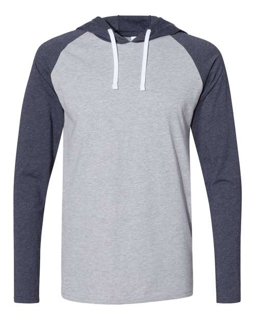 Men's Fine Jersey Hooded Long Sleeve Raglan T-Shirt