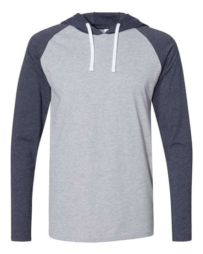 Men's Fine Jersey Hooded Long Sleeve Raglan T-Shirt