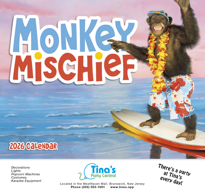 Good Value Monkey Mischief  Stapled Calendar-7233