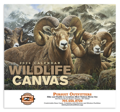 Good Value Wildlife Canvas  Stapled Calendar-7238