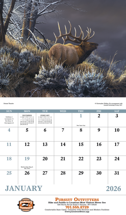 Good Value Wildlife Canvas  Stapled Calendar-7238