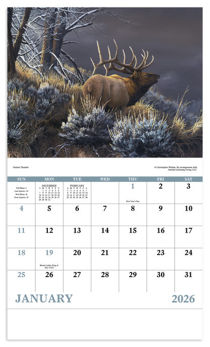 Good Value Wildlife Canvas  Stapled Calendar-7238