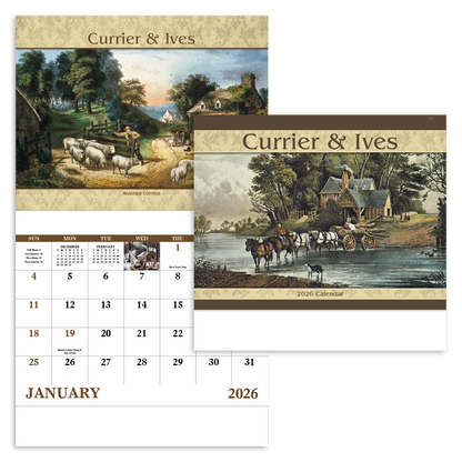 Good Value Currier  Ives  Stapled Calendar-7241