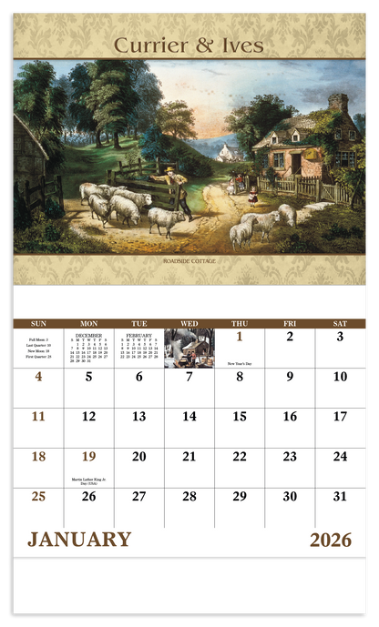 Good Value Currier  Ives  Stapled Calendar-7241