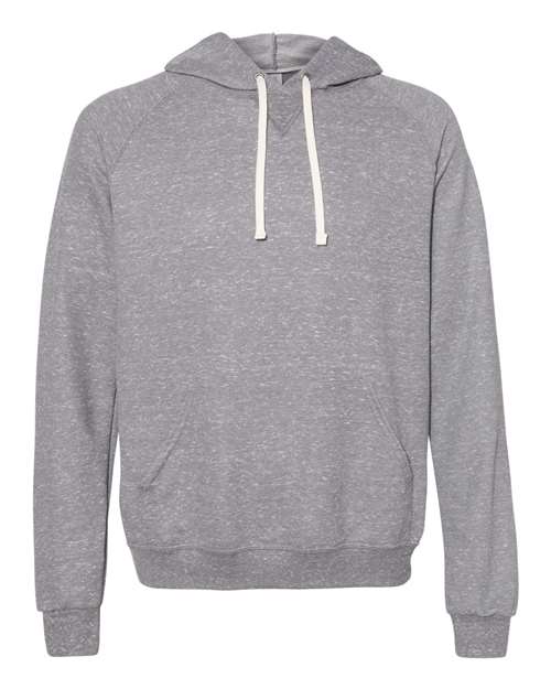 Unisex Snow Heather French Terry Raglan Hooded Sweatshirt