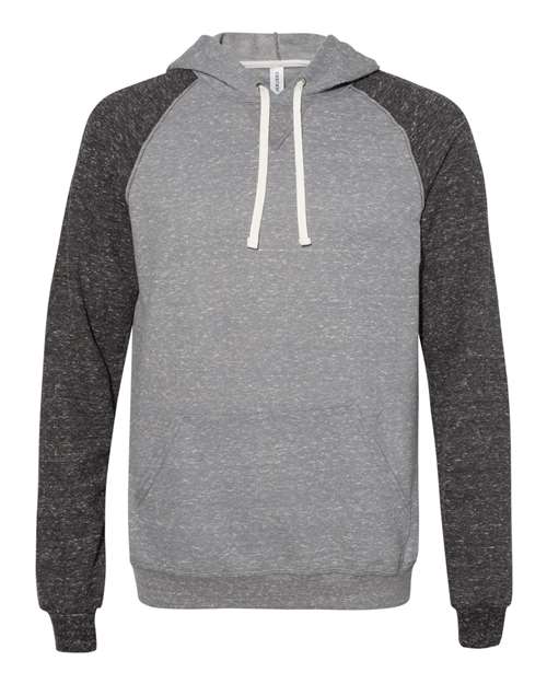 Unisex Snow Heather French Terry Raglan Hooded Sweatshirt