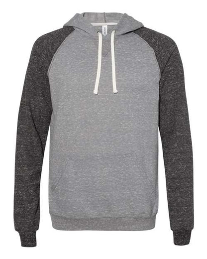 Unisex Snow Heather French Terry Raglan Hooded Sweatshirt