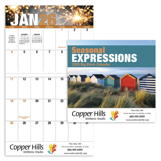 Good Value Seasonal Expressions Big Block  Stapled Calendar-7250