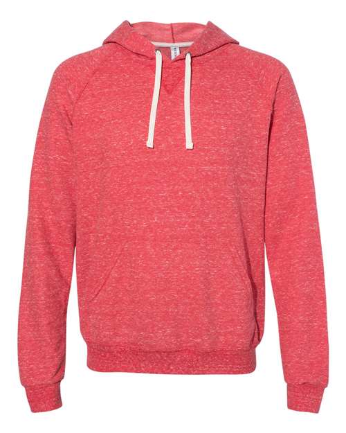 Unisex Snow Heather French Terry Raglan Hooded Sweatshirt