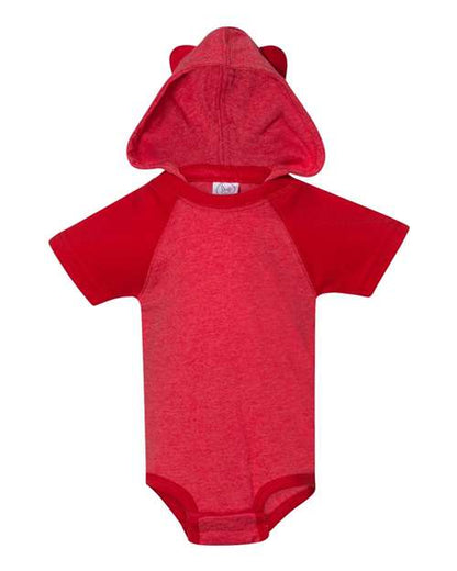 Infant Fine Jersey Raglan Bodysuit with Hood & Ears