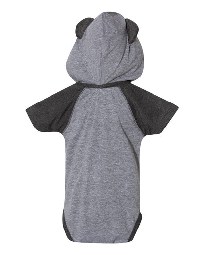 Rabbit Skins Fine Jersey Infant Short Sleeve Raglan Bodysuit with Hood & Ears - 4417