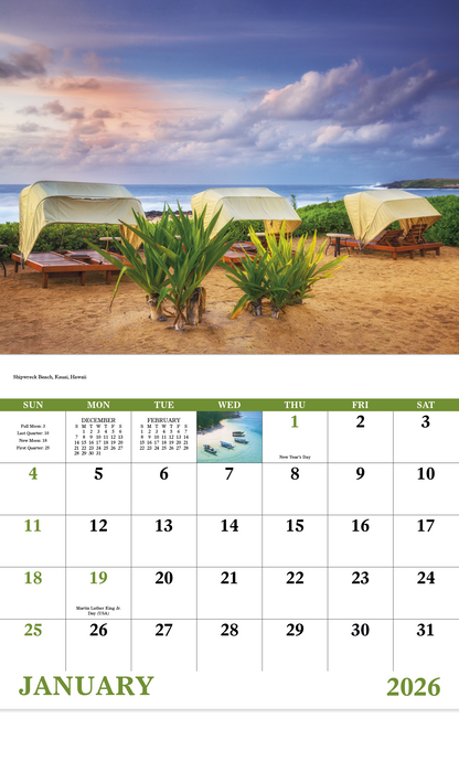 Good Value Beach Paradise  Stapled Calendar-7268