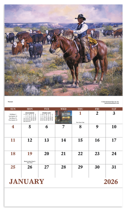 Good Value Western Frontier  Stapled Calendar-7271