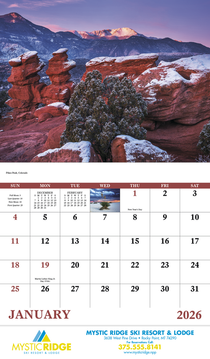 Good Value Rocky Mountains  Stapled Calendar-7278