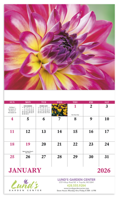 Good Value Flowers  Stapled Calendar-7280
