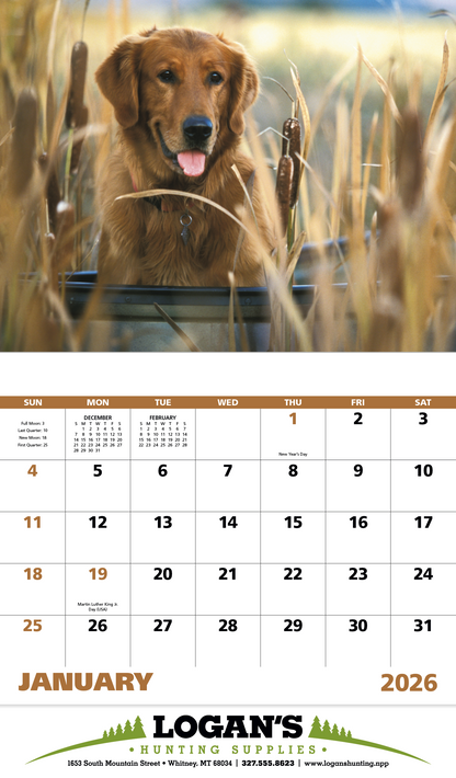 Good Value Sporting Dogs  Stapled Calendar-7290