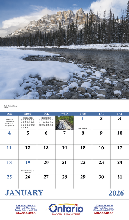 Good Value Scenic Canada  Stapled Calendar-7302
