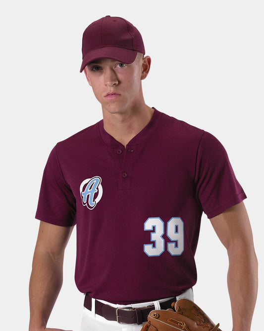 Alleson Athletic Baseball Two Button Henley Jersey - 522MM