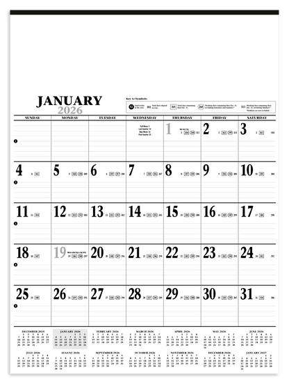 HotLine Products Large Contractor Calendar-746