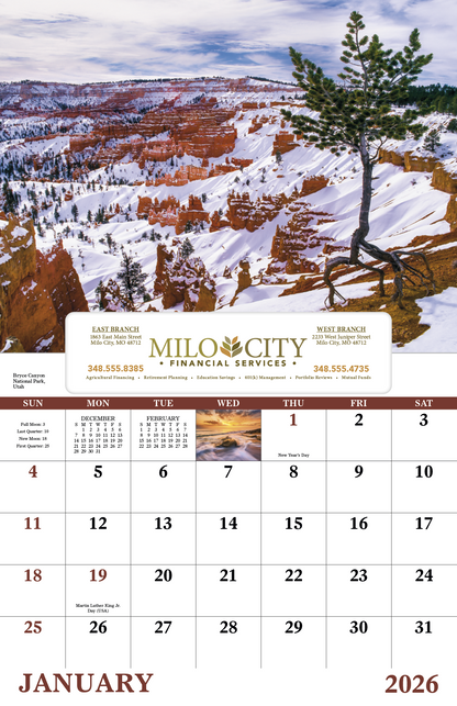 Good Value Landscapes of America  Window Calendar-7501