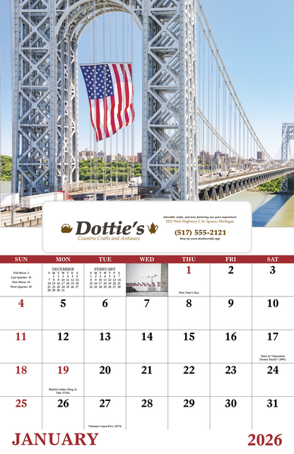 Good Value Celebrate America  Window Calendar-7569
