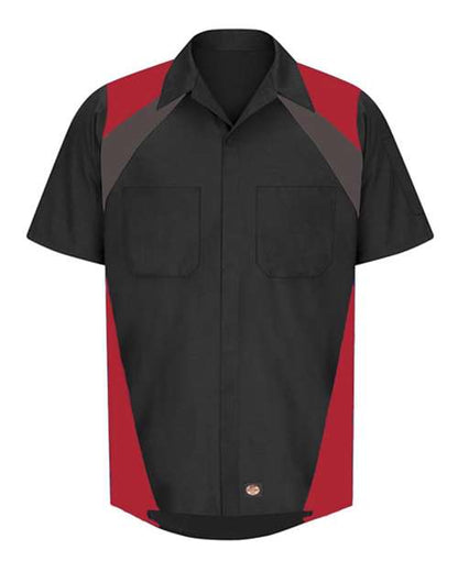 Men's Tri-Color Short Sleeve Shop Shirt