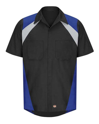 Men's Tri-Color Short Sleeve Shop Shirt