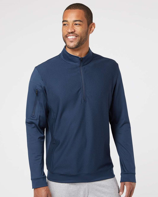 Adidas Performance Textured Quarter-Zip Pullover - A295