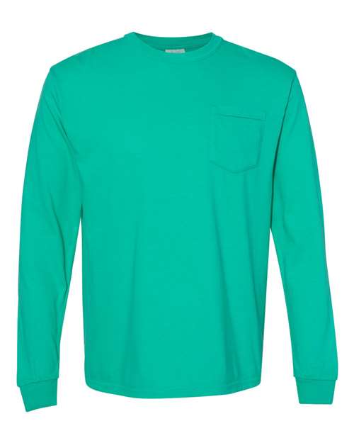Unisex Garment-Dyed Heavyweight Long Sleeve Pocket T-Shirt