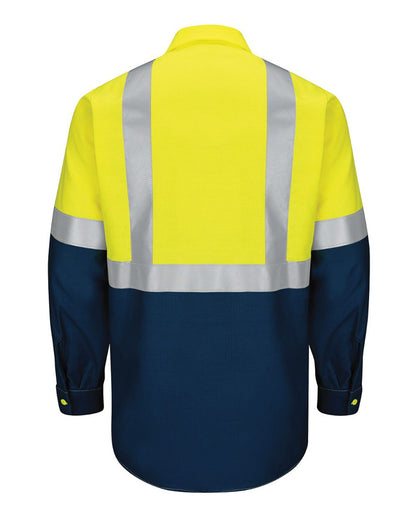 Red Kap Enhanced & Hi-Visibility Long Sleeve Work Shirt - Tall Sizes - SY14T