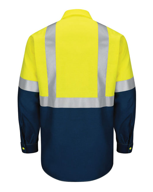 Red Kap Enhanced & Hi-Visibility Long Sleeve Work Shirt - Tall Sizes - SY14T