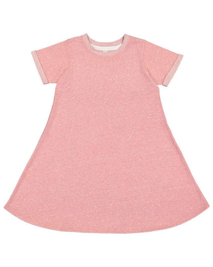 LAT Harborside Mélange French Terry Girls' Twirl Dress - 2679